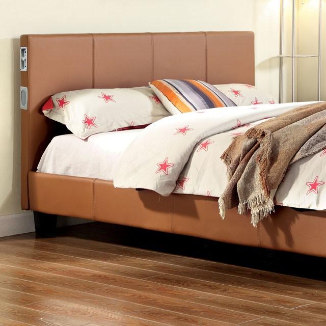 Evans E.King & Cal.King Bed Espressso, White, & Camel - Furniture Home Store (Hanford, CA)