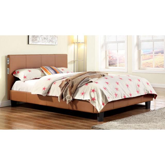 Evans E.King & Cal.King Bed Espressso, White, & Camel - Furniture Home Store (Hanford, CA)