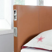 Evans E.King & Cal.King Bed Espressso, White, & Camel - Furniture Home Store (Hanford, CA)
