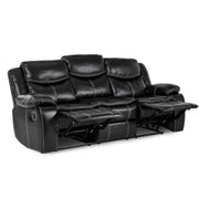 Bastrop Double Reclining Sofa in Black 8230BLK-3 - Furniture Home Store (Hanford, CA)