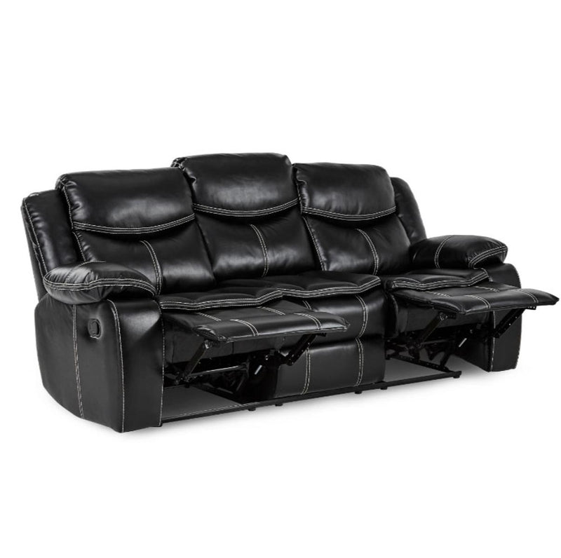 Bastrop Double Reclining Sofa in Black 8230BLK-3 - Furniture Home Store (Hanford, CA)
