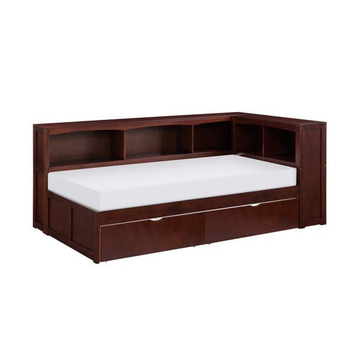 B2013BCDC-1BCT - (4) Twin Bookcase Corner Bed with Storage Boxes - Furniture Home Store (Hanford, CA)