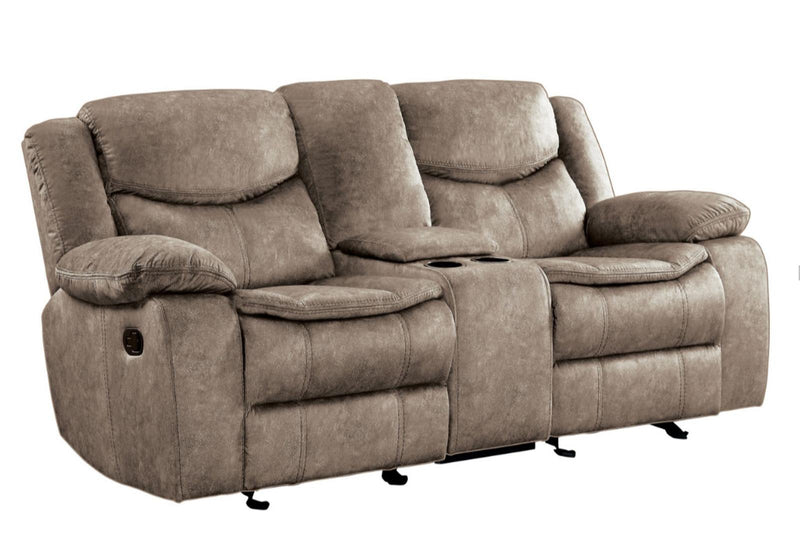 Bastrop Double Glider Reclining Loveseat in Brown 8230FBR-2 - Furniture Home Store (Hanford, CA)