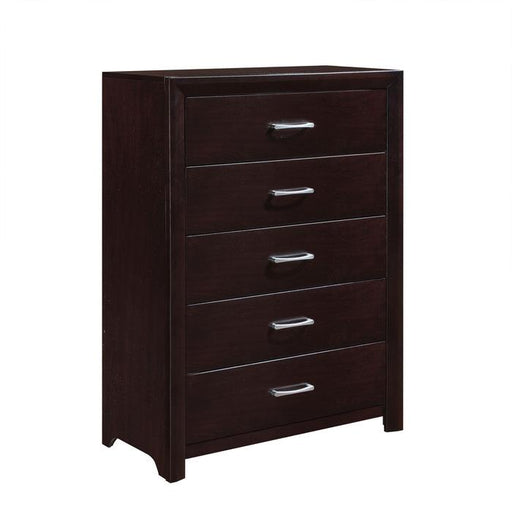 Edina 5 Drawer Chest in Espresso-Hinted Cherry 2145-9 - Furniture Home Store (Hanford, CA)
