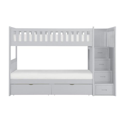 B2063SB-1T - (5) Twin/Twin Step Bunk Bed with Storage Boxes - Furniture Home Store (Hanford, CA)