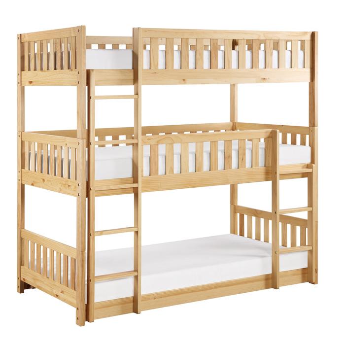 B2043TTT-1 - (3) Triple Bunk Bed - Furniture Home Store (Hanford, CA)