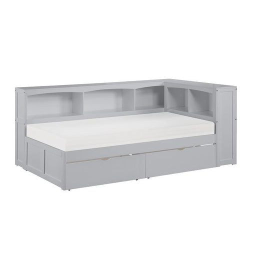 B2063BC-1BCT - (4) Twin Bookcase Corner Bed with Storage Boxes - Furniture Home Store (Hanford, CA)