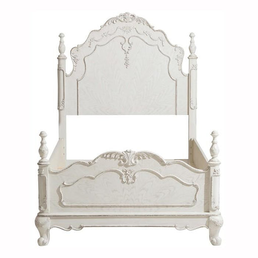 Cinderella Twin Poster Bed in Antique White 1386TNW-1 - Furniture Home Store (Hanford, CA)