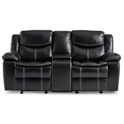 Bastrop Double Glider Reclining Loveseat in Black 8230BLK-2 - Furniture Home Store (Hanford, CA)