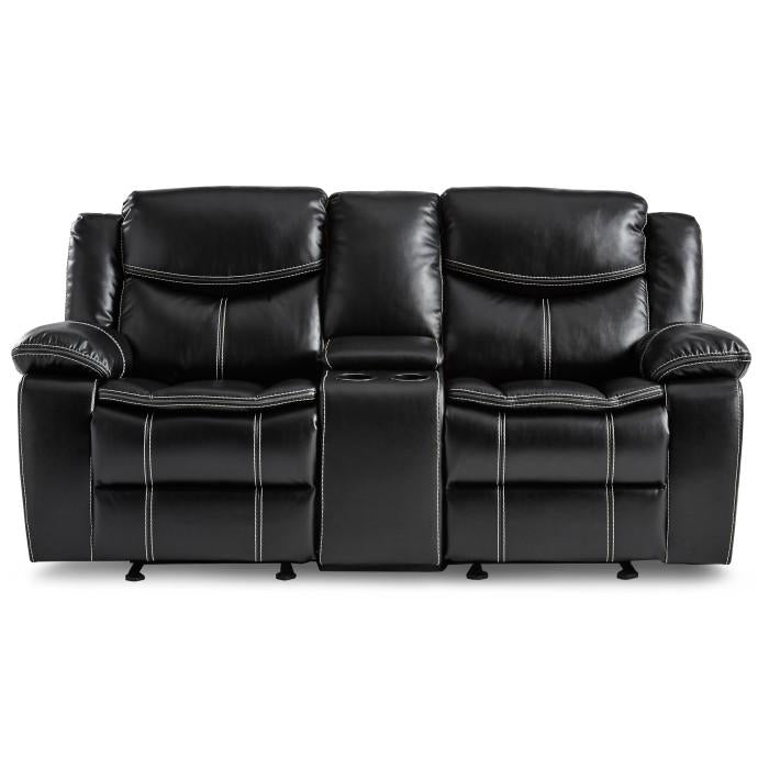 Bastrop Double Glider Reclining Loveseat in Black 8230BLK-2 - Furniture Home Store (Hanford, CA)