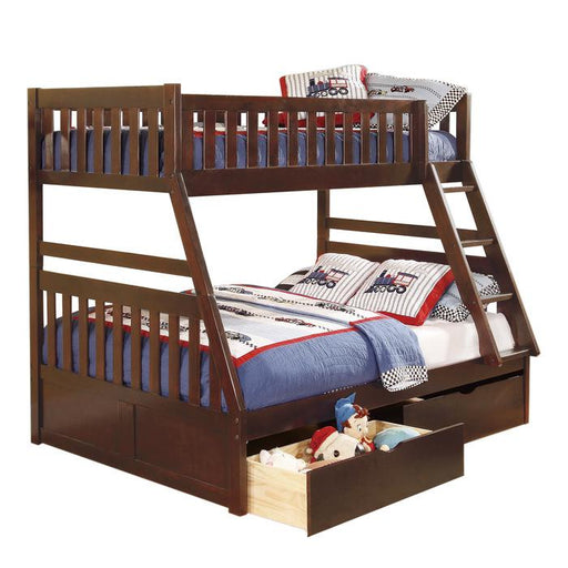 B2013TFDC-1T - (4) Twin/Full Bunk Bed with Storage Boxes - Furniture Home Store (Hanford, CA)