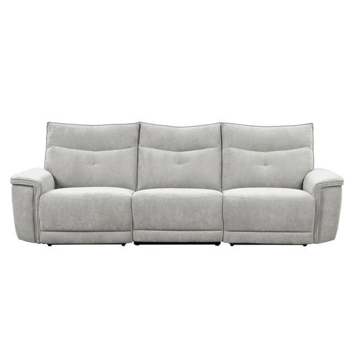 9509MGY-3PWH - (3)Power Double Reclining Sofa with Power Headrests and USB Ports - Furniture Home Store (Hanford, CA)