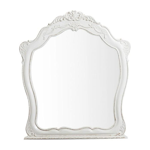 Cinderella Mirror in Antique White with Grey Rub-Through 1386NW-6 - Furniture Home Store (Hanford, CA)