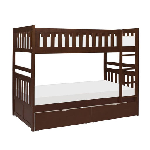 B2013DC-1T - (4) Twin/Twin Bunk Bed with Storage Boxes - Furniture Home Store (Hanford, CA)