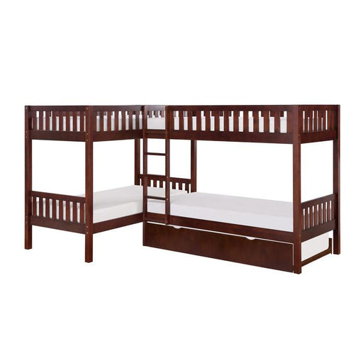 B2013CNDC-1R - (4) Corner Bunk Bed with Twin Trundle - Furniture Home Store (Hanford, CA)
