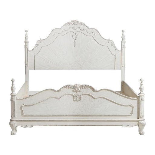Cinderella Queen Poster Bed in Antique White 1386NW-1 - Furniture Home Store (Hanford, CA)
