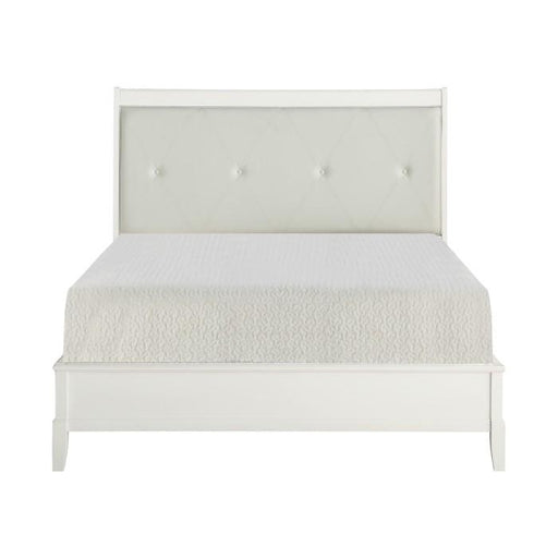 Cotterill King Upholstered Sleigh Bed in Antique White 1730KWW-1EK - Furniture Home Store (Hanford, CA)
