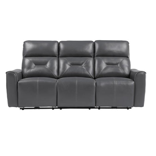 9446GY-3PW - Power Double Reclining Sofa with USB Ports - Furniture Home Store (Hanford, CA)