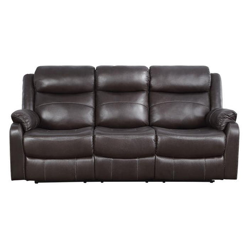 9990DB-3 - Double Lay Flat Reclining Sofa with Center Drop-Down Cup Holders - Furniture Home Store (Hanford, CA)