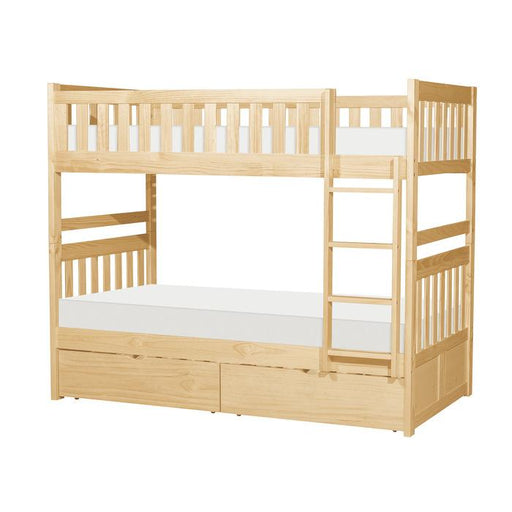 B2043-1T - (4) Twin/Twin Bunk Bed with Storage Boxes - Furniture Home Store (Hanford, CA)
