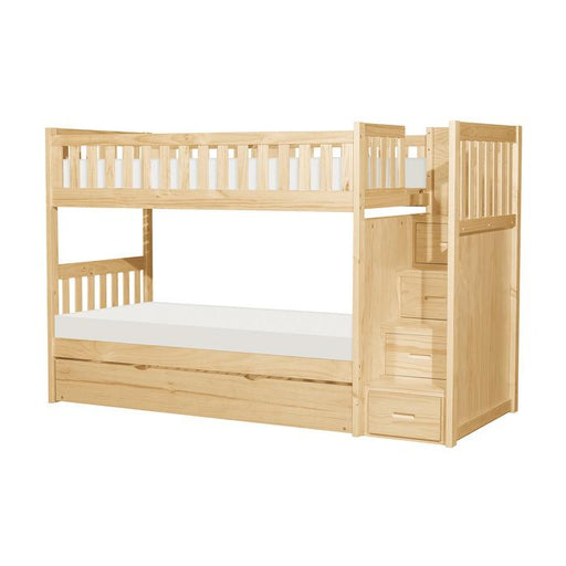 B2043SB-1R - (5) Twin/Twin Step Bunk Bed with Twin Trundle - Furniture Home Store (Hanford, CA)