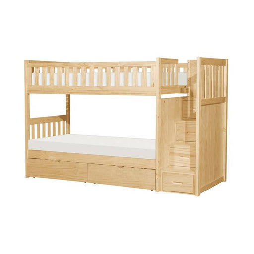 B2043SB-1T - (5) Twin/Twin Step Bunk Bed with Storage Boxes - Furniture Home Store (Hanford, CA)