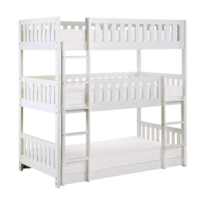 B2053TTTW-1 - (3) Triple Bunk Bed - Furniture Home Store (Hanford, CA)