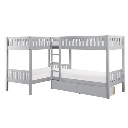 B2063CN-1T - (4) Corner Bunk Bed with Storage Boxes - Furniture Home Store (Hanford, CA)