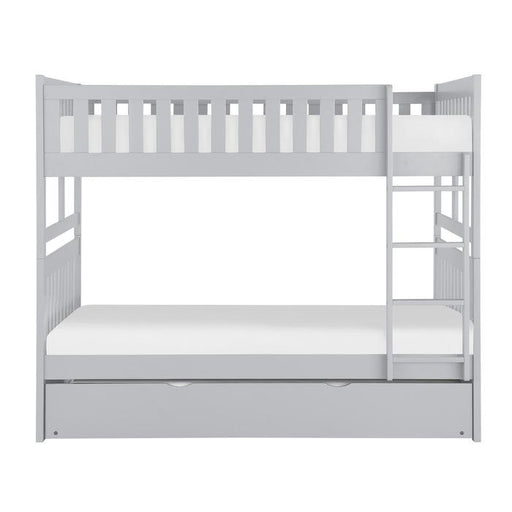 B2063FF-1R - (4) Full/Full Bunk Bed with Twin Trundle - Furniture Home Store (Hanford, CA)