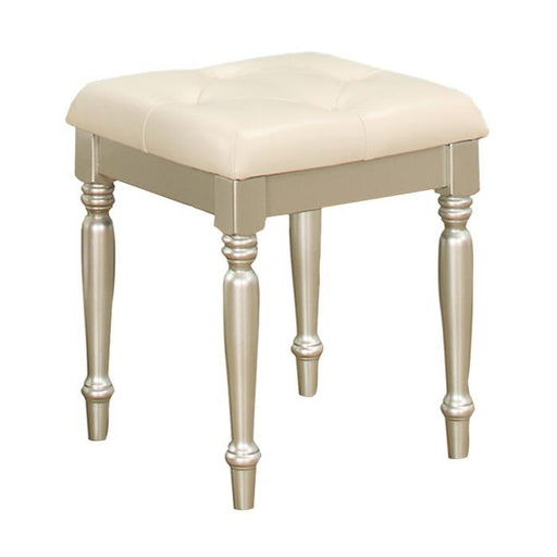 Celandine Vanity Stool in Pearl/Silver 1928-14 - Furniture Home Store (Hanford, CA)