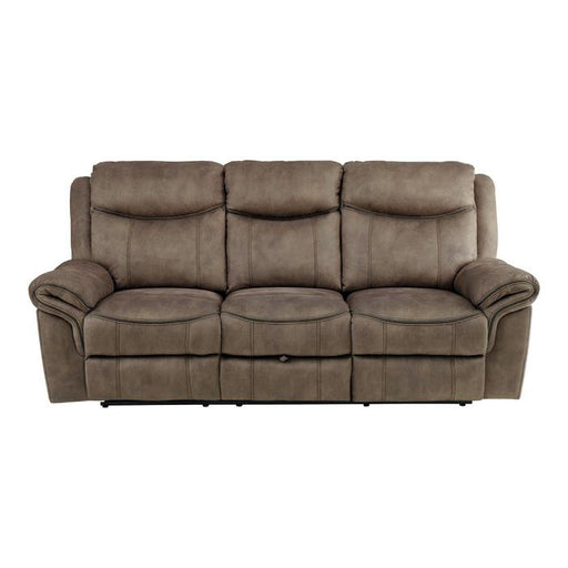 Aram Double Glider Reclining Sofa in Dark Brown 8206NF-3 - Furniture Home Store (Hanford, CA)