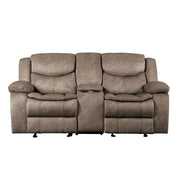 Bastrop Double Glider Reclining Loveseat in Brown 8230FBR-2 - Furniture Home Store (Hanford, CA)