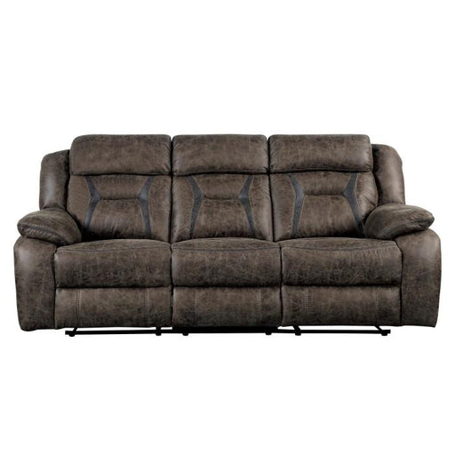 Madrona Double Reclining Sofa in Dark Brown 9989DB-3 - Furniture Home Store (Hanford, CA)