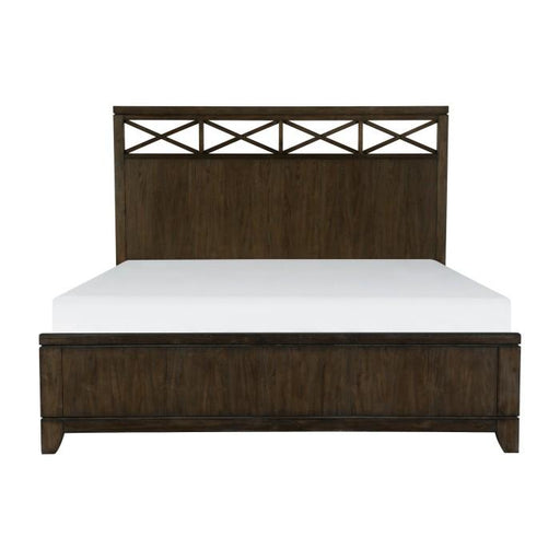 Griggs Queen Panel Bed in Dark Brown 1669-1 - Furniture Home Store (Hanford, CA)