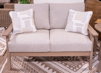 Grover Beach Outdoor Loveseat with Cushion - Furniture Home Store (Hanford, CA)