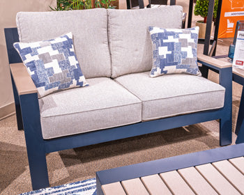 East Beach Outdoor Loveseat with Cushion - Furniture Home Store (Hanford, CA)