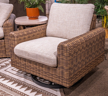 Dolan Creek Outdoor Swivel Lounge Chair with Cushion - Furniture Home Store (Hanford, CA)