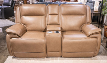 Glencroft Power Reclining Loveseat with Console - Furniture Home Store (Hanford, CA)