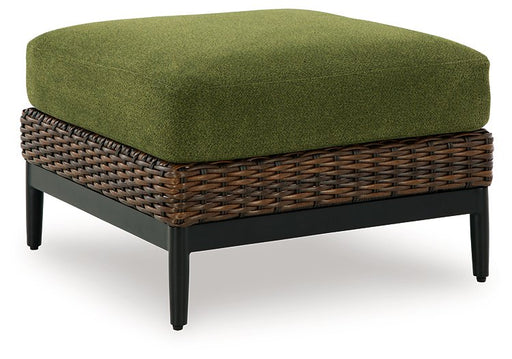 Horizon Hall Outdoor Ottoman with Cushion - Furniture Home Store (Hanford, CA)