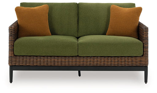 Horizon Hall Outdoor Loveseat with Cushion - Furniture Home Store (Hanford, CA)