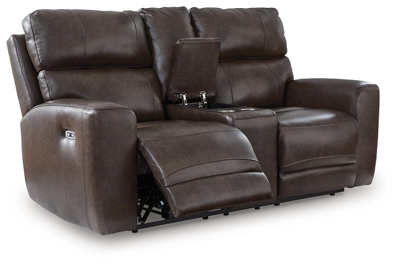 Crossplex Power Reclining Loveseat with Console - Furniture Home Store (Hanford, CA)