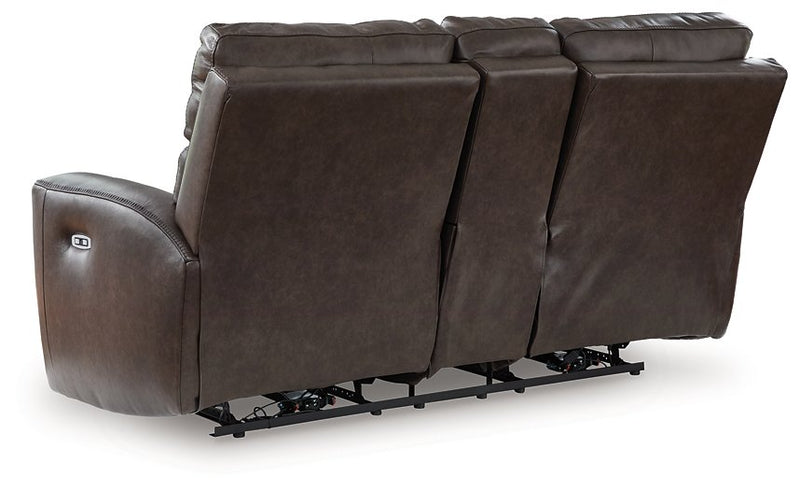 Crossplex Power Reclining Loveseat with Console - Furniture Home Store (Hanford, CA)