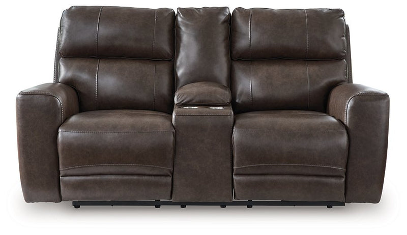 Crossplex Power Reclining Loveseat with Console - Furniture Home Store (Hanford, CA)