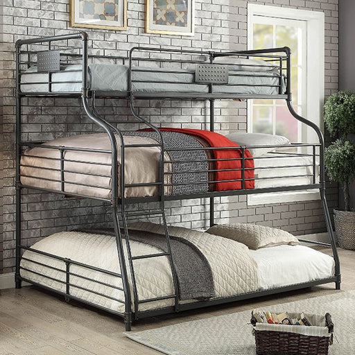 Olga III Sand Black Twin/Full/Queen Bunk Bed - Furniture Home Store (Hanford, CA)