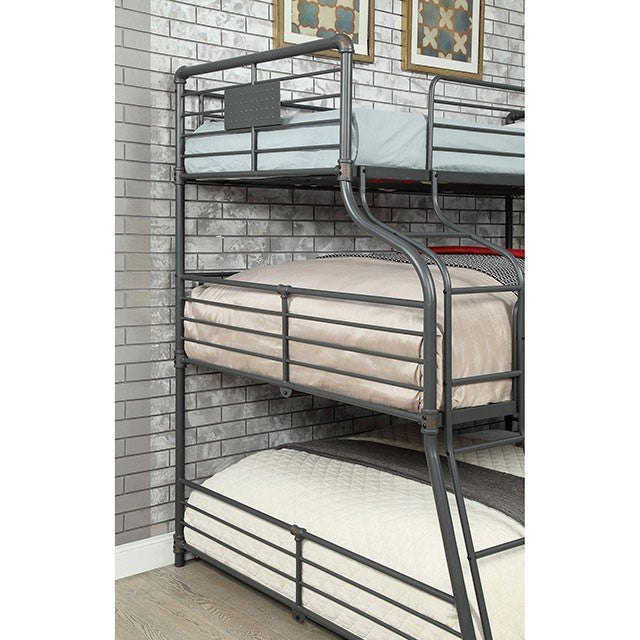 Olga III Sand Black Twin/Full/Queen Bunk Bed - Furniture Home Store (Hanford, CA)
