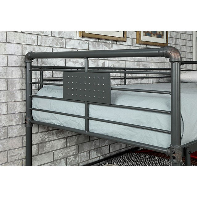 Olga III Sand Black Twin/Full/Queen Bunk Bed - Furniture Home Store (Hanford, CA)
