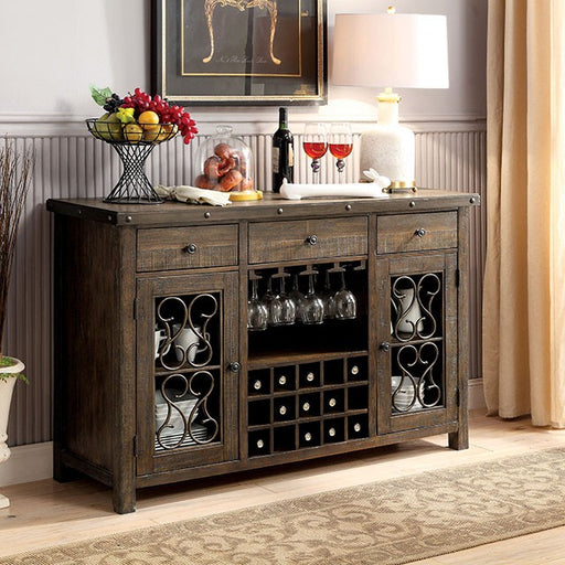 PAULINA Rustic Walnut Server - Furniture Home Store (Hanford, CA)