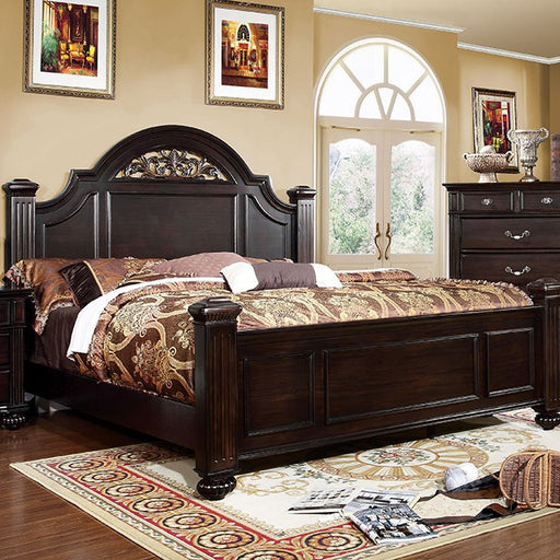 Syracuse Bed Cherry & Grey - Furniture Home Store (Hanford, CA)