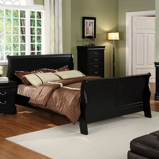 Louis Philippe Cal.King Bed Black & Grey - Furniture Home Store (Hanford, CA)