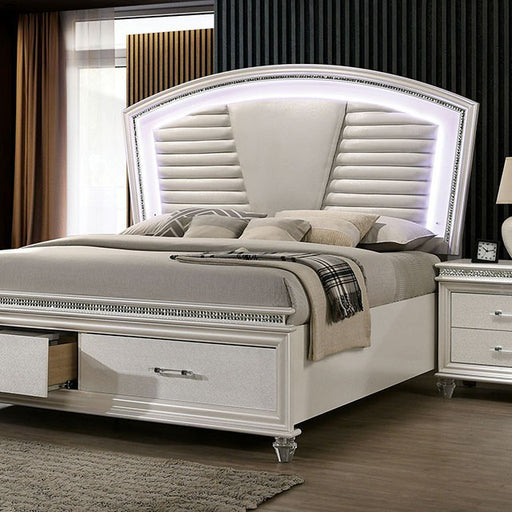 Maddie Bed White & Silver - Furniture Home Store (Hanford, CA)